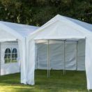 Partytent 6x7 gekoppeld 